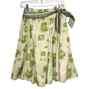 Old Navy Green Tan Below The Waist Skirt With Belt Size 1